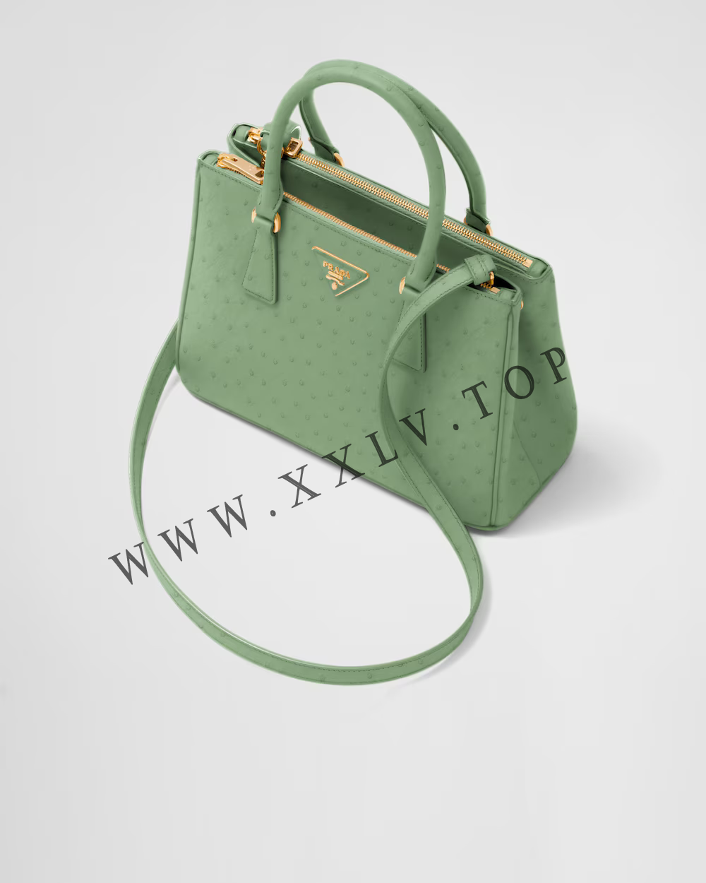 Medium Prada Galleria ostrich leather bag - Image 2