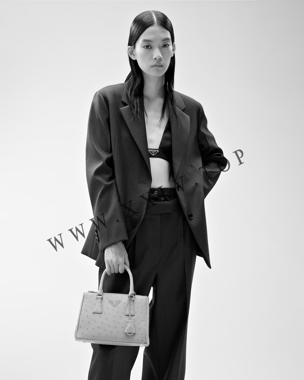 Small Prada Galleria ostrich leather bag - Image 5