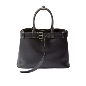 Prada Buckle large leather handbag with belt