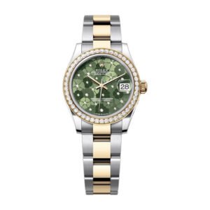 rolex rolex datejust 31 green floral motif dial watch (top quality)